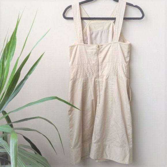 MILLY Tan Khaki Sleeveless Mini Jumper Dress Sz. 6 - Picture 3 of 7